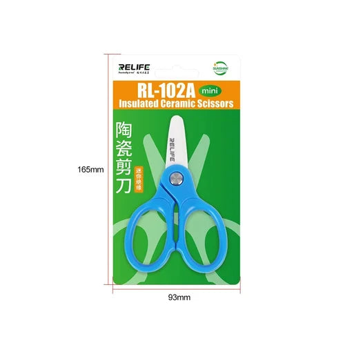 Relife RL-102A Mini Insulated Ceramic Scissors Non-conductive Sharp Cutting Battery Cable Mobile Phone Repair Tool