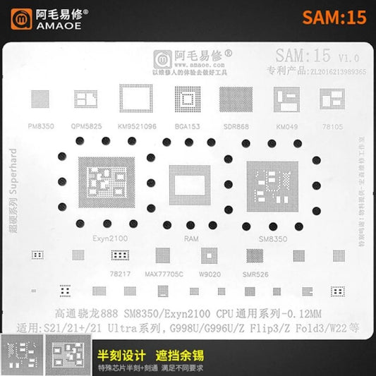 AMAOE SAM-15 STENCIL For S21/S21+/S21ULTRA/FLIP3/FLIP3 Z/FOLD3