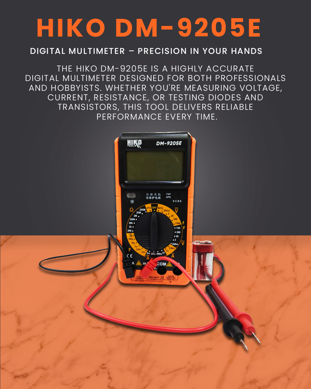 HIKO DM-9205E Digital Multimeter – Precision in Your Hands