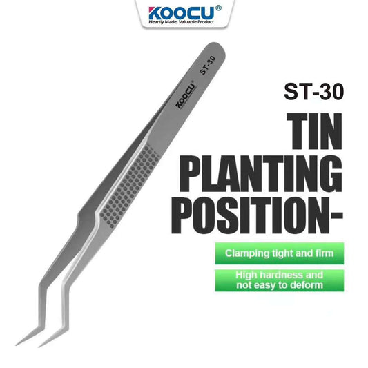 KOOCU ST-30 Non-Magnetic Stainless Steel Precision Chip Placement Tin Positioning Tweezers