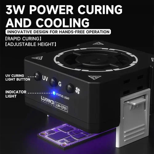 Luowei LW-CF01 3 In 1 Microscope Cooler & Exhaust Fan & UV Curing Lamp