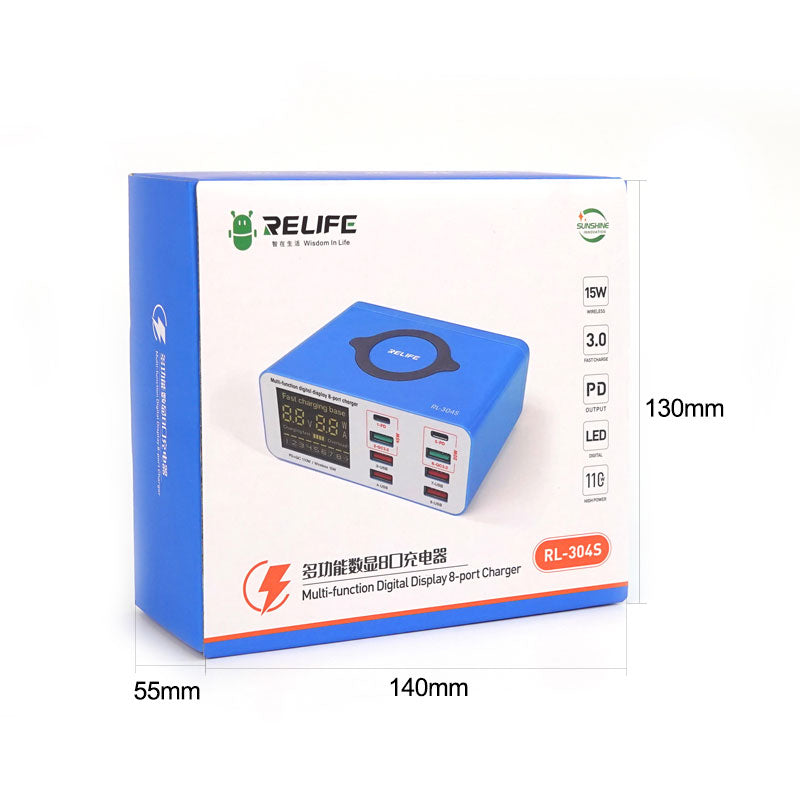 8 PORT USB FAST CHARGER {RELIFE RL-304S}