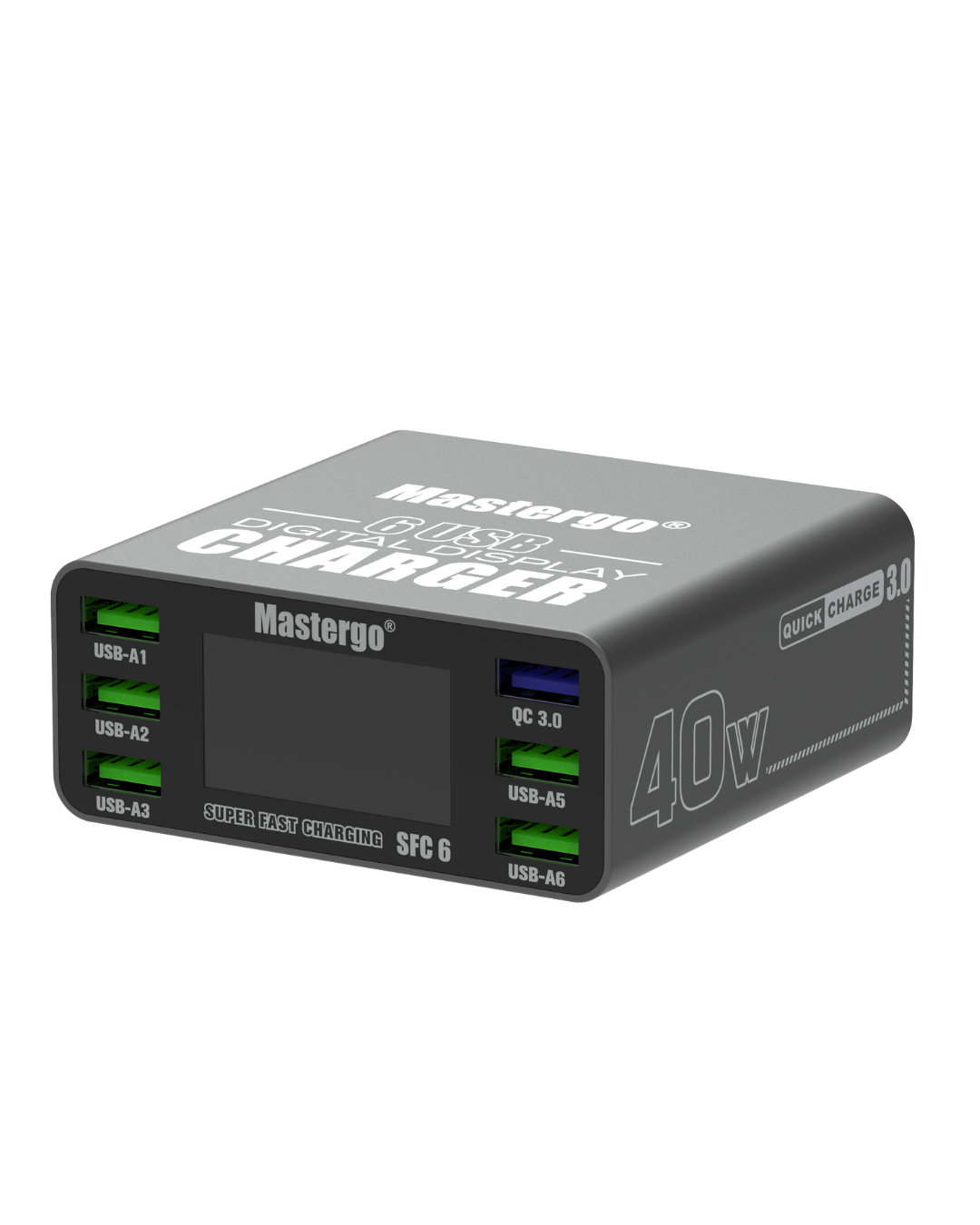 Mastergo® SFC6 – 40W 6 USB Digital Display Charger