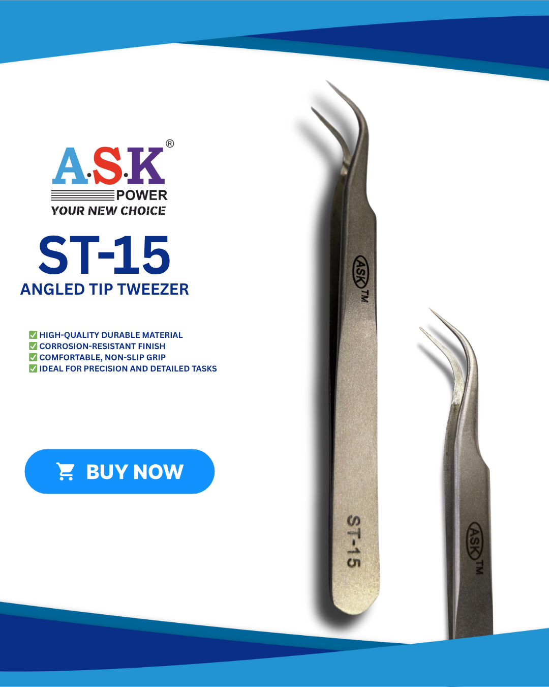ASK ST-15 Premium Precision Tweezer