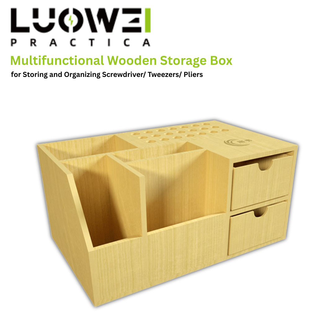 LUOWEI Multifunctional Wooden Storage Box for Storing and Organizing Screwdriver/ Tweezers/ Pliers