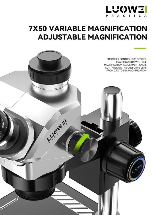 LUOWEI LW-TR01-B3TV 7-50X Geek Future Series Trinocular HD Microscope