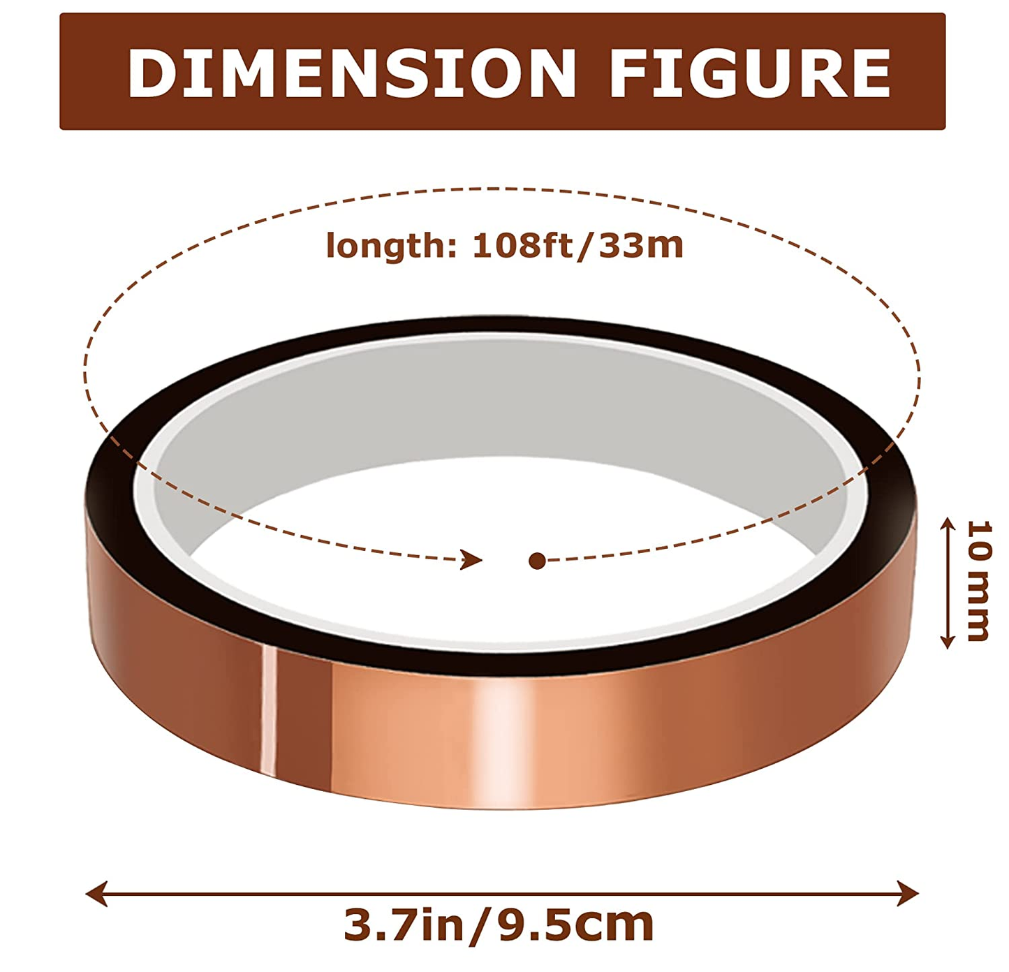 Copper Heat Resistant Tape 10 mm