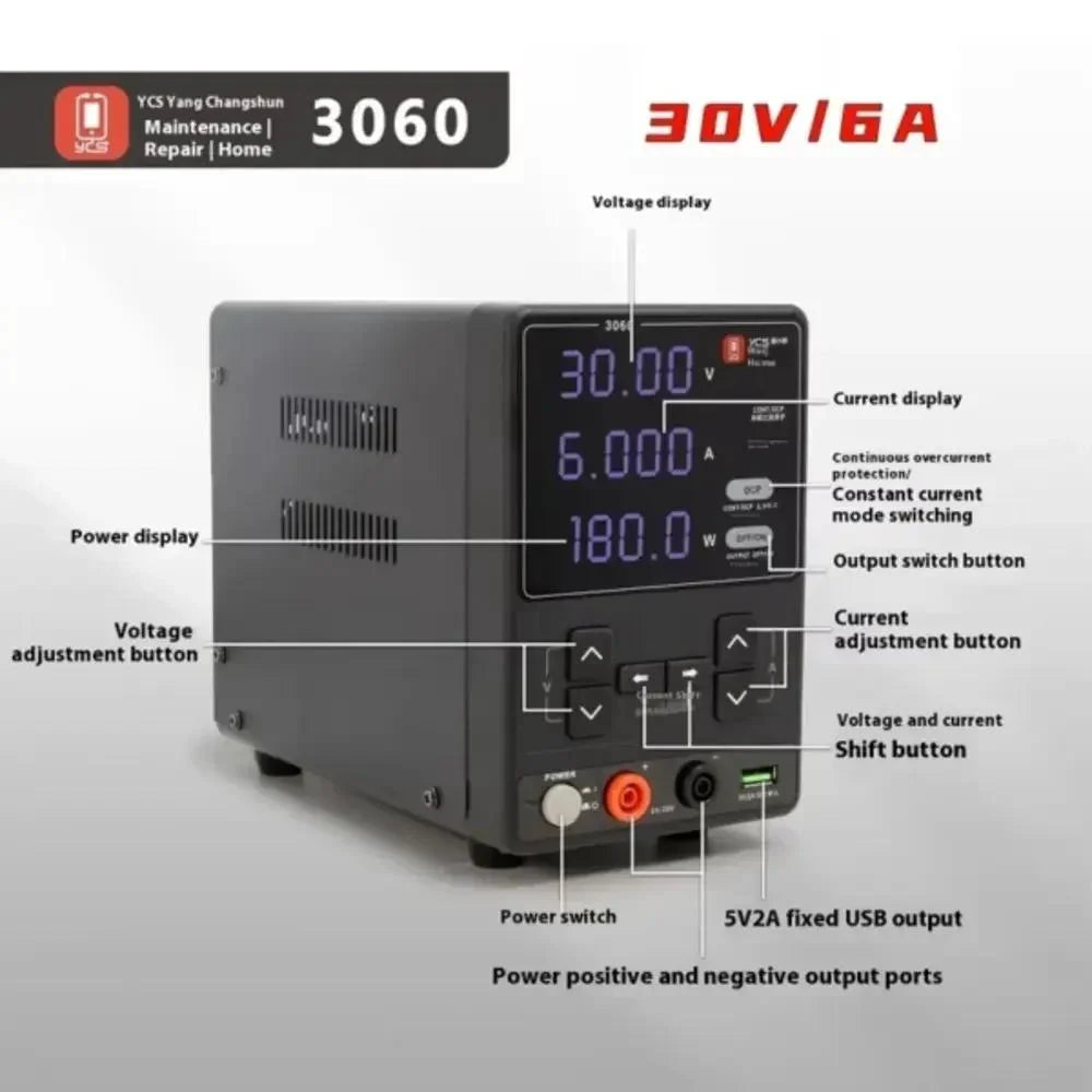 YCS 3060 30V 6A DC Power Supply 180W High Power For Tablet/ Mobile phon