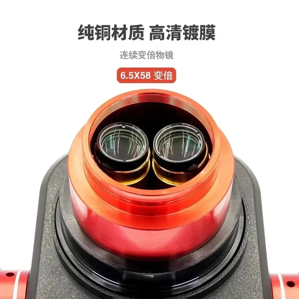 YCS 6558X 6.5X-58X Rotation Trinocular Stereo Zoom Microscope with Big Base