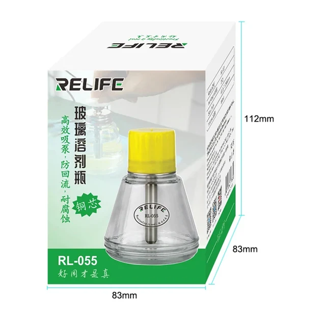 Relife RL-055 150ml Automatic Push-type Copper Core Metal Straw Alcohol Glass Bottle