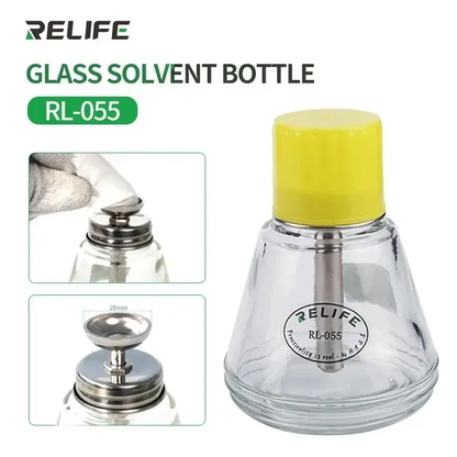Relife RL-055 150ml Automatic Push-type Copper Core Metal Straw Alcohol Glass Bottle