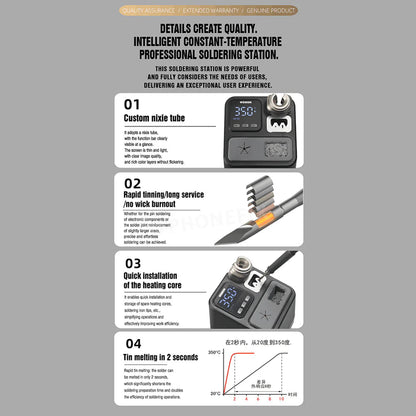 WEMON K21A 75W Soldering Station 2S Fast Heat Supports T210 210-018 Tips for Phone Repair and Electronics Welding