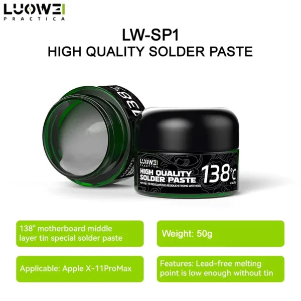 Luowei LW-SP1 138? Lead-Free Solder Paste For PCB Repair 50G