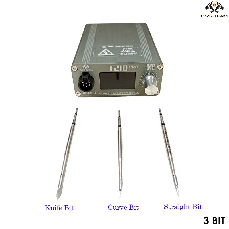 OSS T210 Pro 75W LED Display Auto Sleep Heating Soldering iron Station With 3 Solder Tips