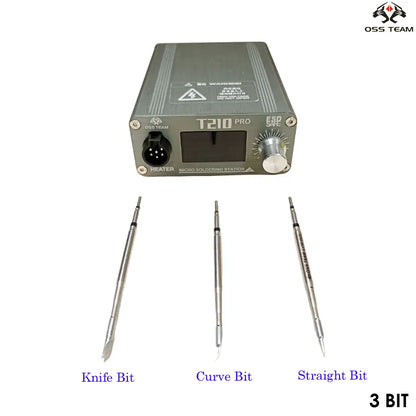 OSS T210 Pro 75W LED Display Auto Sleep Heating Soldering iron Station With 3 Solder Tips