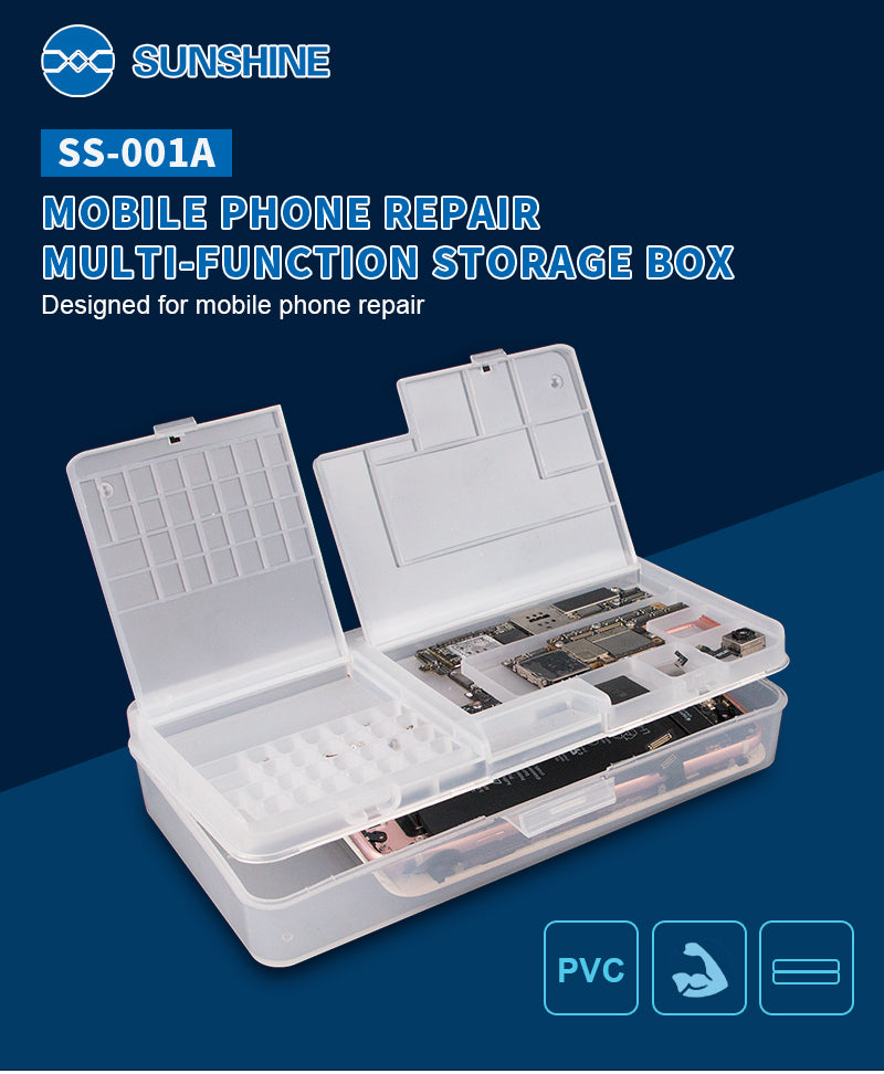 SUNSHINE SS-001A Mobile Phone LCD Screen Mainboard IC Parts Repair Multi-function Storage Box