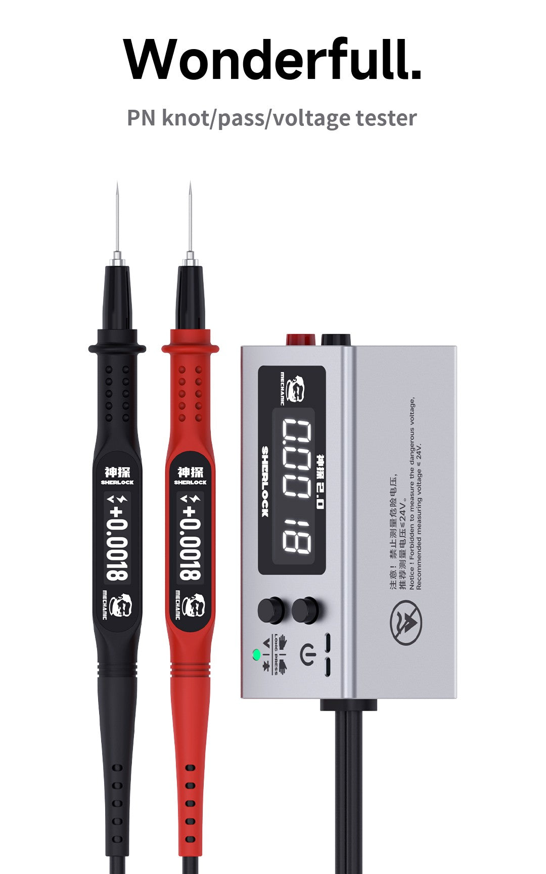 MECHANIC SHERLOCK V2.0 PN JUNCTION / ON-OFF / VOLTAGE HD DIGITAL DISPLAY TESTER