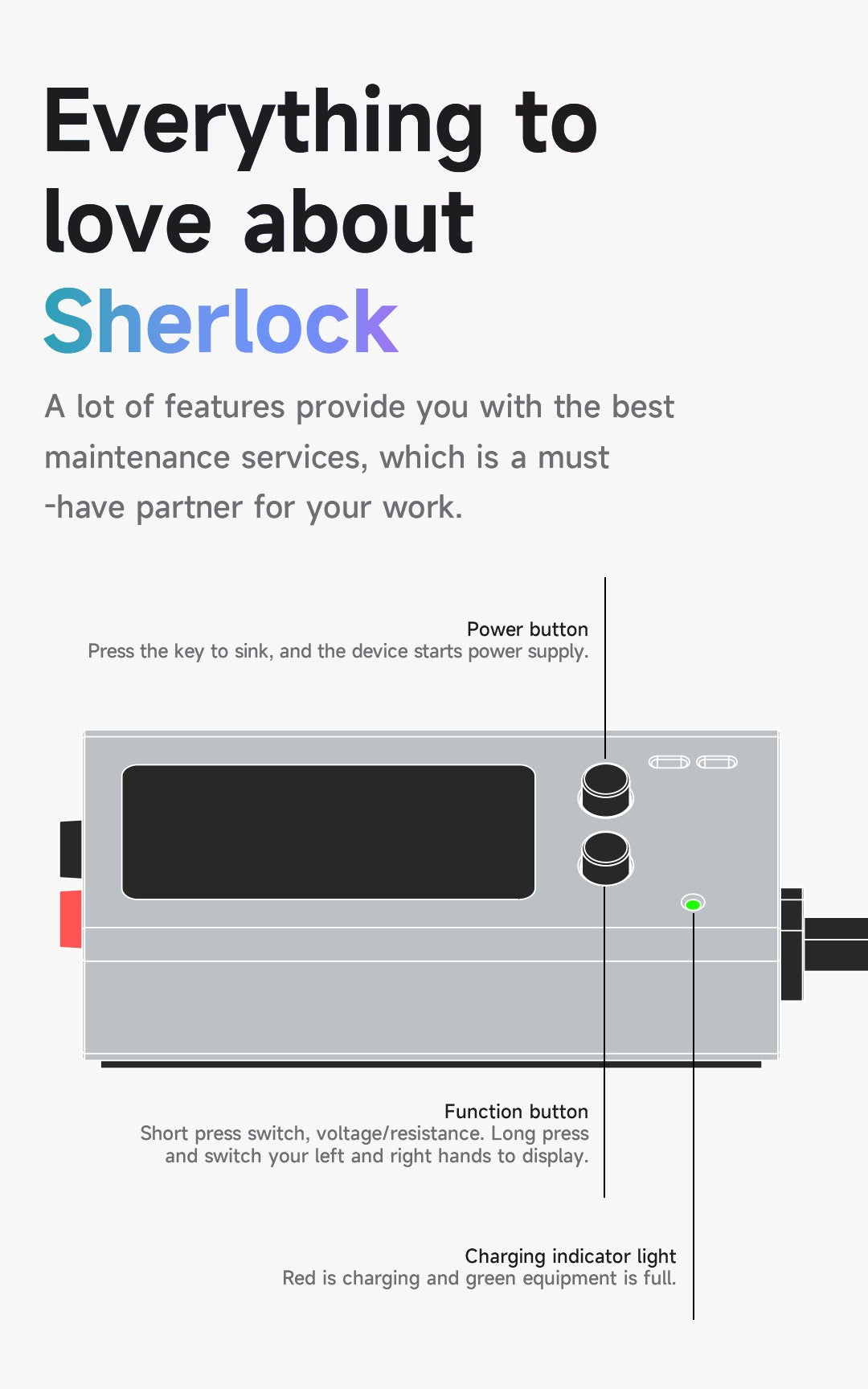 MECHANIC SHERLOCK V2.0 PN JUNCTION / ON-OFF / VOLTAGE HD DIGITAL DISPLAY TESTER