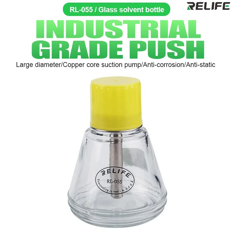 Relife RL-055 150ml Automatic Push-type Copper Core Metal Straw Alcohol Glass Bottle