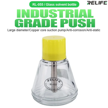 Relife RL-055 150ml Automatic Push-type Copper Core Metal Straw Alcohol Glass Bottle
