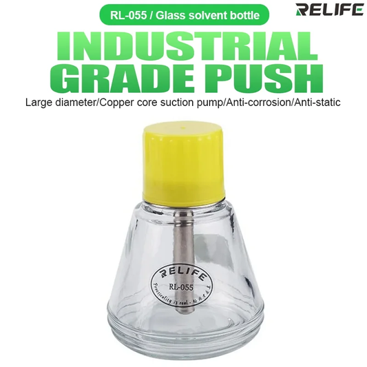 Relife RL-055 150ml Automatic Push-type Copper Core Metal Straw Alcohol Glass Bottle