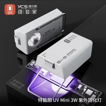 YCS 3W Portable UV Green Oil Fast Curing Lamp Built-in Battery