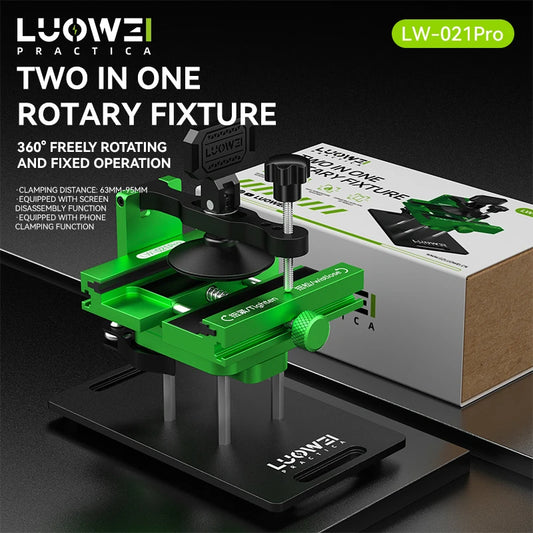 Luowei LW-021 Pro 2in1 Rotary Fixture 360° Rotating Aluminium Alloy Universal Mobile Repair Fixture Back Glass Removal Tool