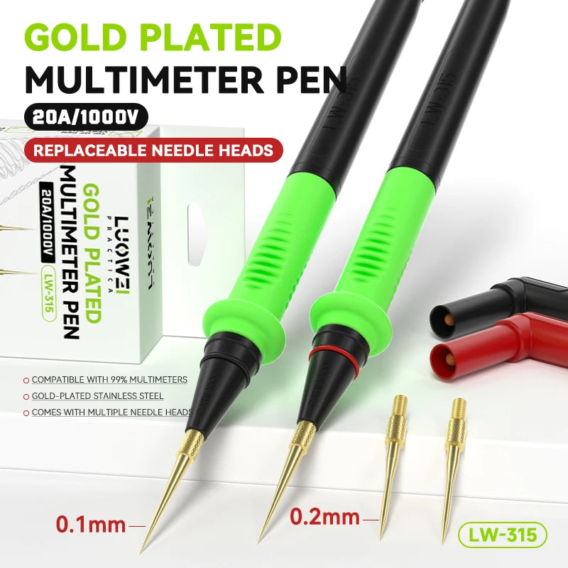 Luowei LW-315 Gold Plated Multimeter Pen 20A/1000V