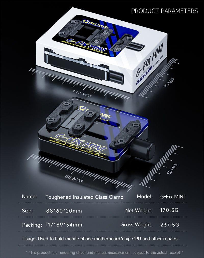 Mechanic G-Fix Mini Heat Resistant Tempered Glass Motherboard Fixture