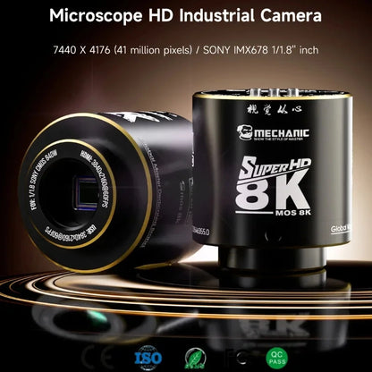 MECHANIC MOS 8K Microscope HD Industrial Camera 41MP HDMI USB Dual Interface for Mobile Phone Repair PCB Chip Welding Tools