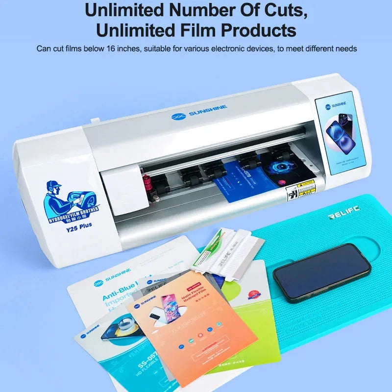 SUNSHINE Y25 PLUS Unlimited Times Smart Cloud Film Cutting Machine WiFi/Bluetooth for SS-057 SS-075 RELIFE Series Film