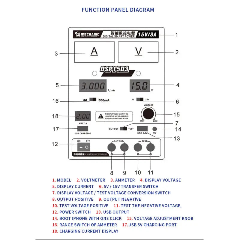 DSP15D5 Mechanic Digital DC Power Supply 15V/5A