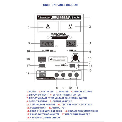 DSP15D5 Mechanic Digital DC Power Supply 15V/5A