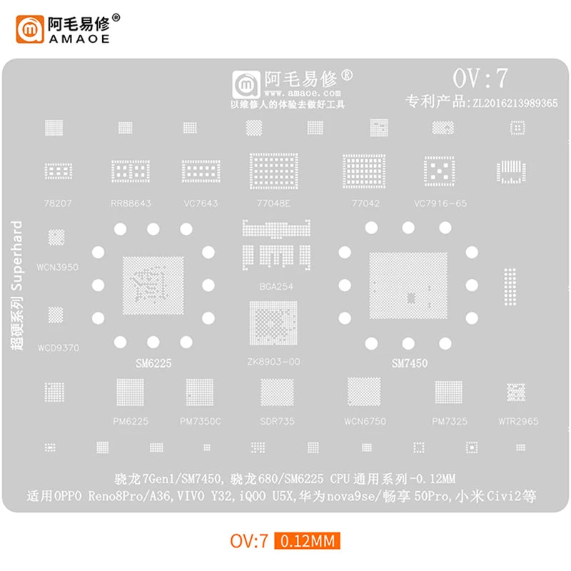 AMAOE OV-7 STENCIL For OPPO/VIVO