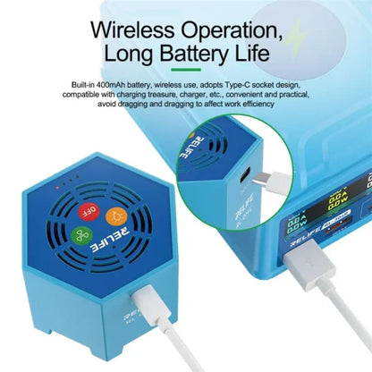 RELIFE RL-014C 2-in-1 Wireless Smart Cold Air UV Curing Light Battery Operate Cooling and UV Curing Lamp