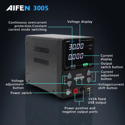 AIFEN 3005 (30V~5A) INTELLIGENT ADJUSTABLE DC REGULATE SWITCH POWER SUPPLY - 150W