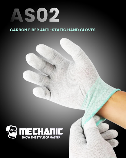 Mechanic AS02 Carbon Fiber Anti-Static Hand Gloves (1 Pair) Mobile Repairing Gloves