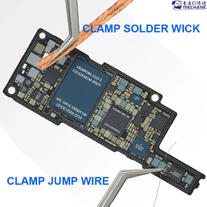 Mechanic Aax-17 Chip Tin Soldering Tweezers Stainless Steel Non-Magnetic Soldering and IC Chip Micro Repair Tweezer