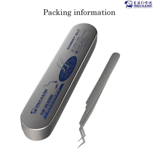 Mechanic Aax-17 Chip Tin Soldering Tweezers Stainless Steel Non-Magnetic Soldering and IC Chip Micro Repair Tweezer