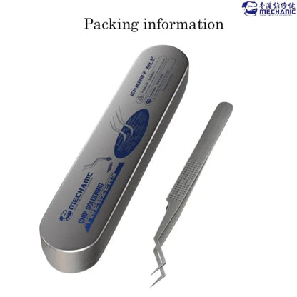 Mechanic Aax-17 Chip Tin Soldering Tweezers Stainless Steel Non-Magnetic Soldering and IC Chip Micro Repair Tweezer