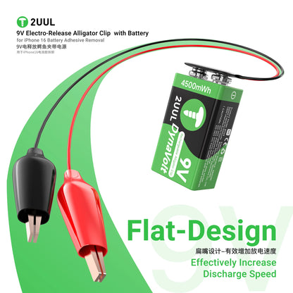 2UUL BT04 9V Electro-Release Alligator Clip with Battery