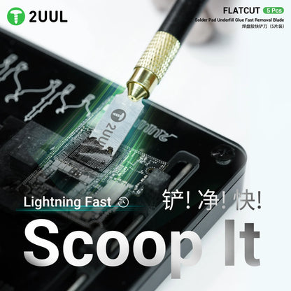 2UUL DA28 FlatCut Solder Pad Underfill Glue Fast Removal Blades (5pcs/box)