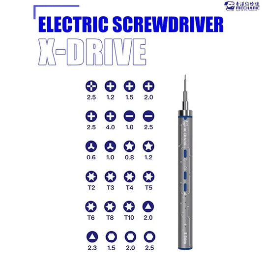 MECHANIC X-DRIVE ELECTRIC SCREWDRIVER WITH 24PCS S2 STEEL SCREWDRIVER SET