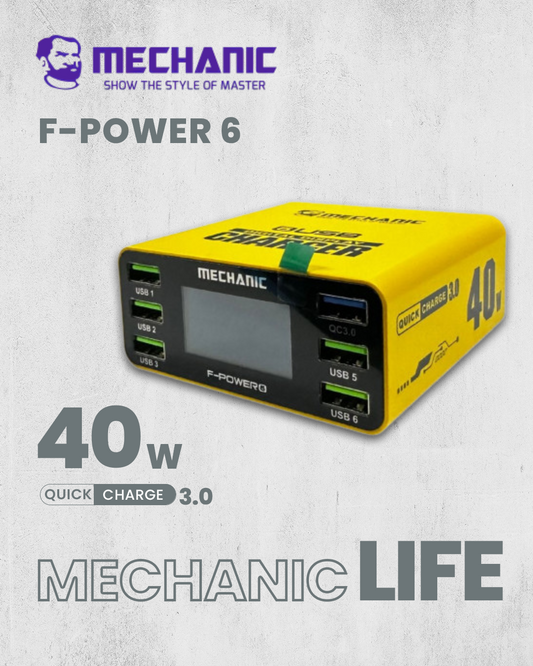 Mechanic F-Power 6 (40W) Smart LCD‑Display Charging Station