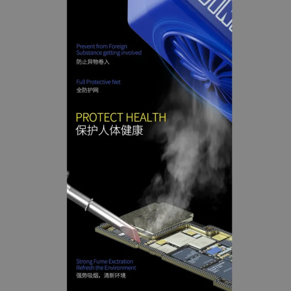 Mechanic 5V3A Windflow Microscope Fume Extraction Instrument 4 Speed Wind Fan Clean Solder Smoke Absorber