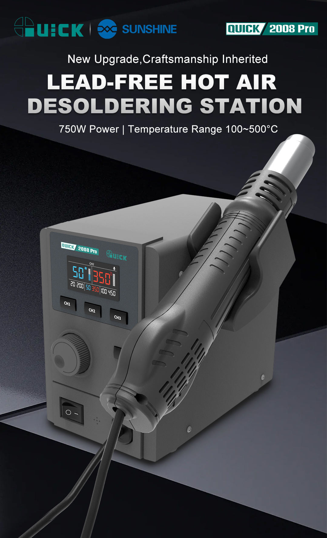 QUICK 2008 Pro hot air rework station