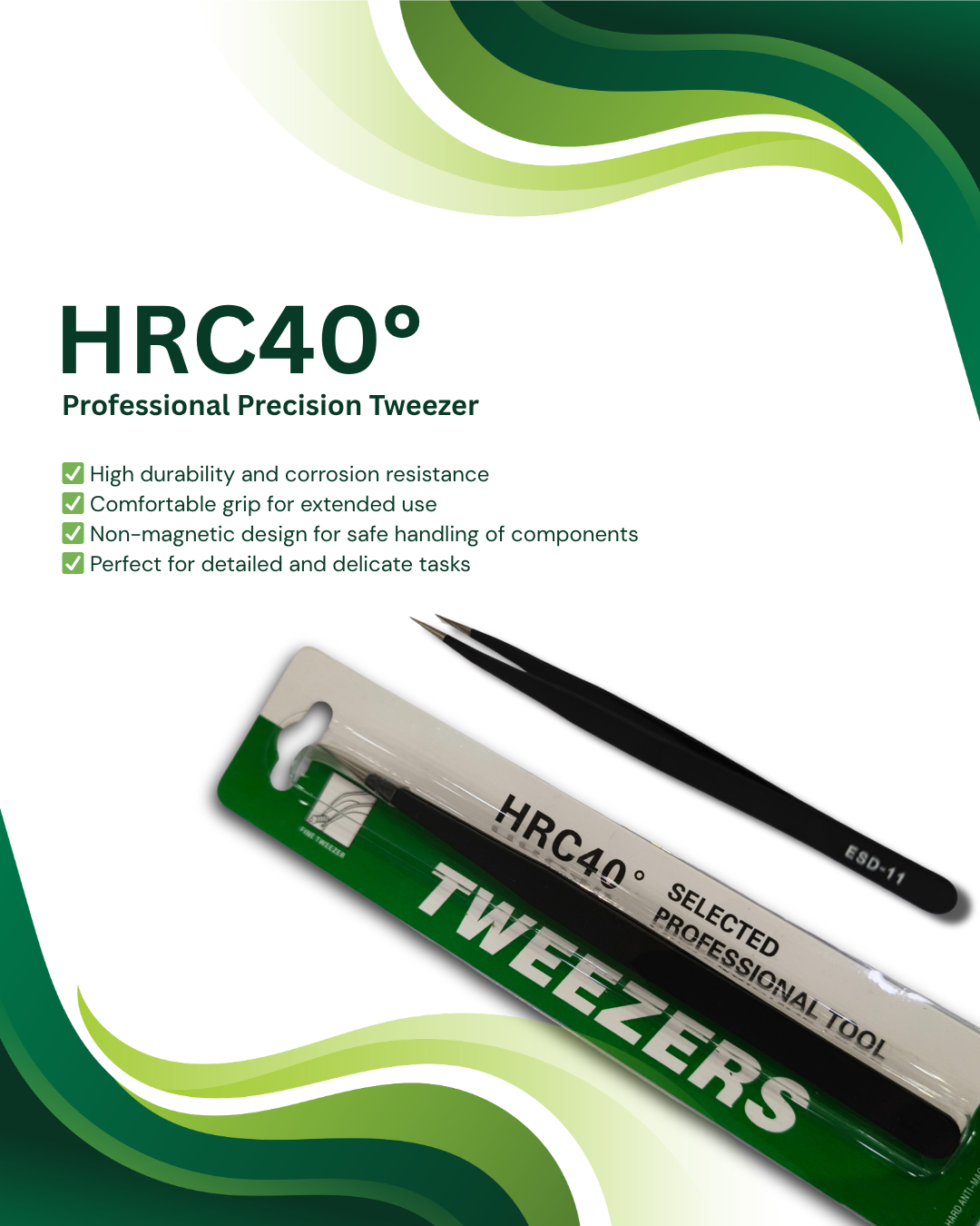 HRC40° Professional Precision Tweezer
