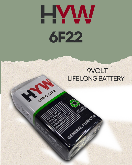 HYW 6F22 9VOLT BATTERY