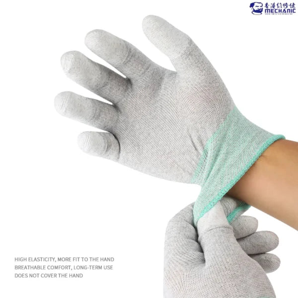 Mechanic AS02 Carbon Fiber Anti-Static Hand Gloves (1 Pair) Mobile Repairing Gloves