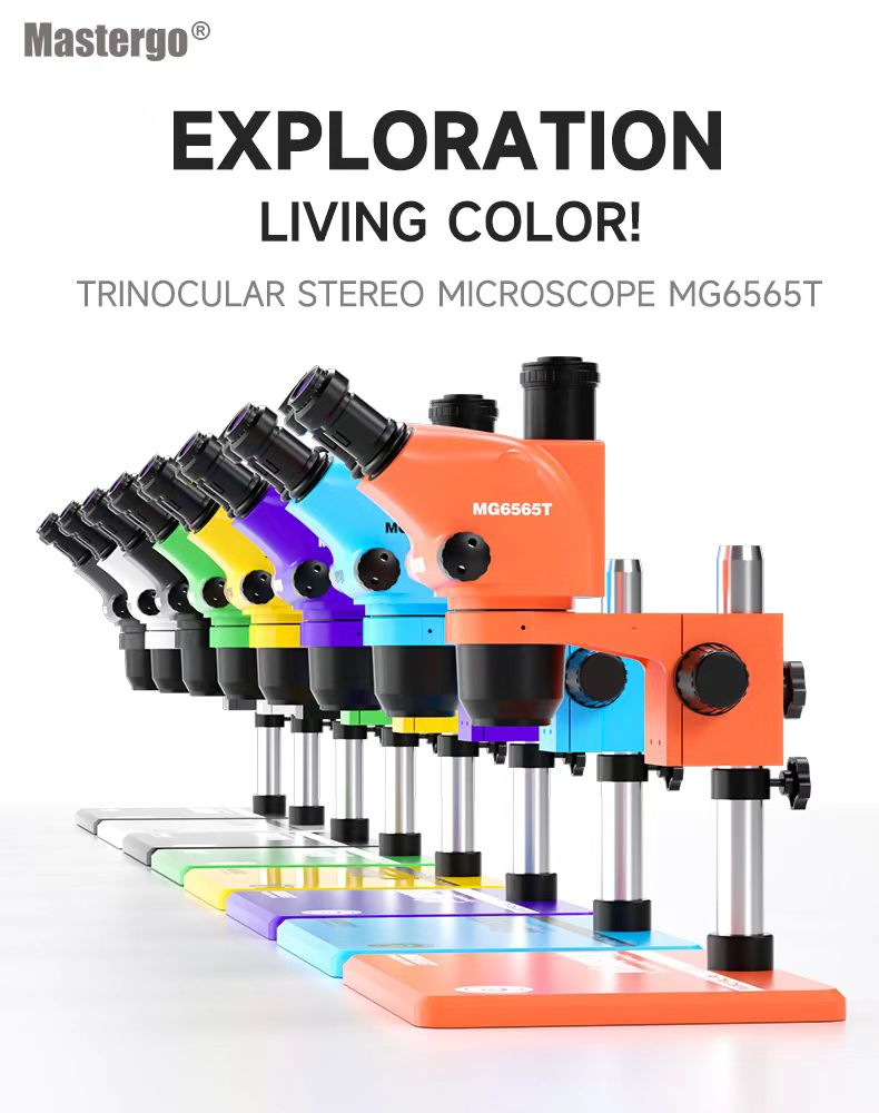 Mastergo Industrial Trinocular Stereo Microscope MG6565T-B11 (BLUE)